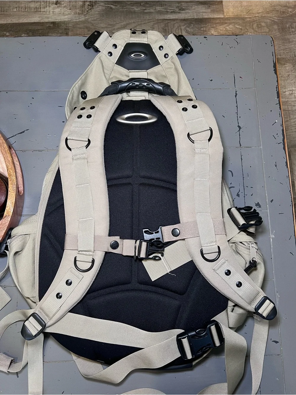 Vintage Oakley Skull Icon Backpack Tan Beige Tactical Hiking 2.0